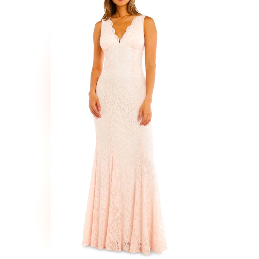 Morgan & Co. Womens Allover-Lace Fit & Flare Gown Dress, Style # 12443